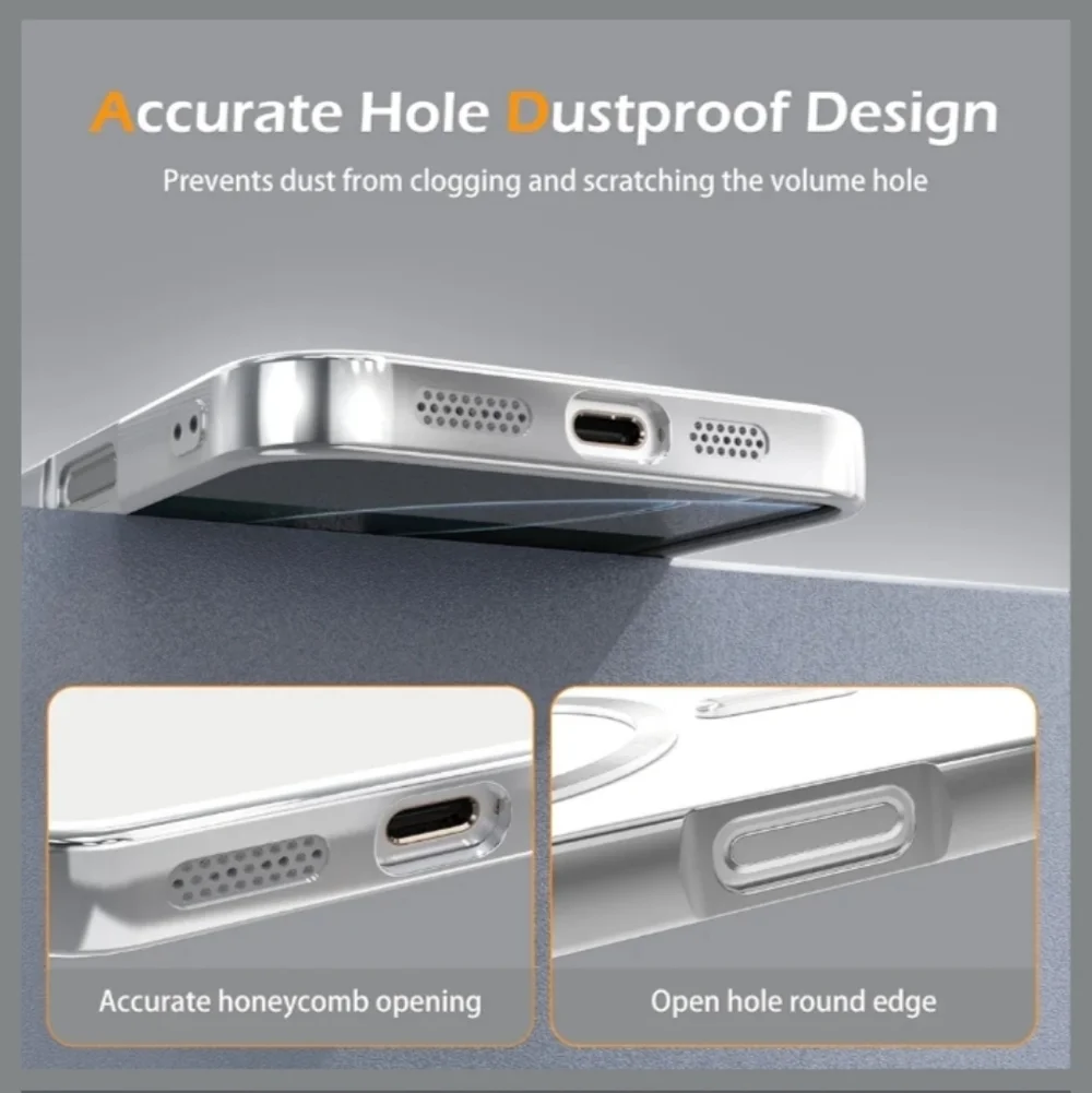 Apple iPhone Case with MagSafe - Silver and Clear
